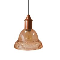 lampara de suspension  vidrio naranja d16 cm