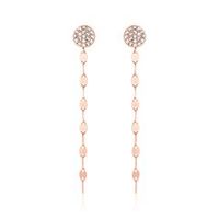 pendientes de plata 925 chapada en oro rosa con circonita cubica