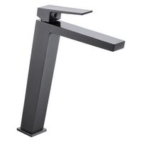 grifo monomando lavabo alto color black gun metal en laton con acabado pvd