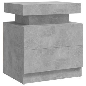 Mesita De Noche - Mesilla Madera De Ingeniería Gris Hormigón 45x35x52 Cm Mc5007