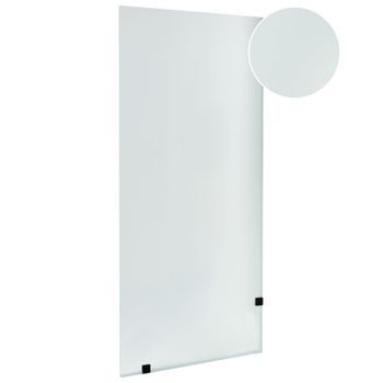 Mampara De Ducha De Vidrio Templado Esmerilado Para Ducha Fija De Baño 90 X 195 Cm Negro Icalma