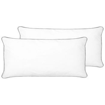 Conjunto De 2 Almohadas Relleno De Microfibra De Algodón Japara 40 X 80 Cm Perfil Alto Blanco Pelister