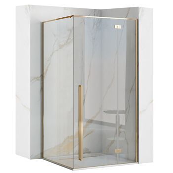 Cabina De Ducha Rea Fargo Gold 90x90 U + Plato De Ducha Savoy White