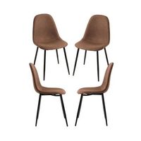 pack 4 sillas black teok tela de tela 864339 cm - marron