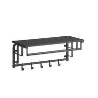 perchero de pared con 5 ganchos gris antracita  negro