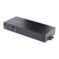 hub usb industrial startech 16 puertos usb 32 gen 1 5gbps dual host metal esd rack din