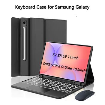 Funda para Samsung Galaxy Tab S10 Lite S10 FE S9 FE de 10.9 Pulgadas, Teclado Desmontable para Galaxy Tab S7 S8 S9 de 11 Pulgadas con Soporte para Lápiz