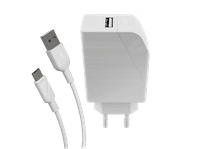 cargador movil - muvit mcpak0002 usb-a usb-c carga rapida 12w 3a blanco