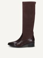 caprice boots brown made of leather and synthetic with block heel size 40