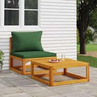 sofas de jardin 2 uds  mueble jardin mesa y sillas con cojines madera maciza acacia cfw387302