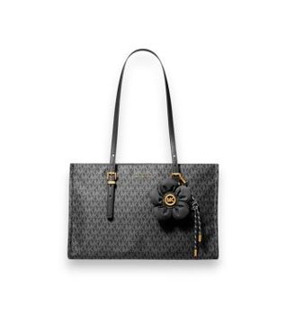Michael Kors para mujer. 30T6A6ZT8C Bolso tote Zadie mediano con estampado de logotipos negro (OSFA), Casual, Poliéster