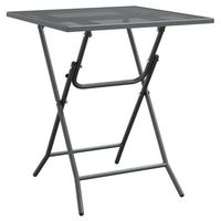 mesa de jardin  mesa de exterior malla metalica expandida antracita 60x60x72 cm