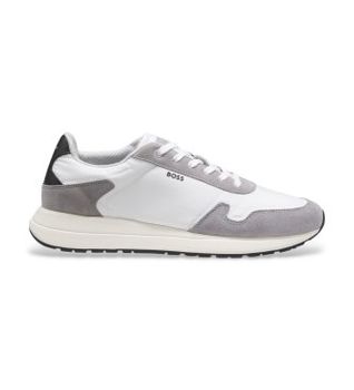 BOSS para hombre. 50568945 Zapatillas Vinston Runn blanco (41), Plano, Cordones, Casual