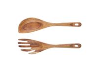 cubiertos para ensalada de madera de acacia
