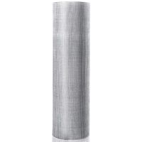 costway red 1 x 15 m de jardin con hoyos de 7 mm red de gallinero galvanizada con espesor 23 cm para cercar verdura fruta y animales plata