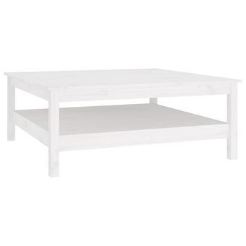 Mesa De Centro Blanca 100x100x40 Cm Madera Maciza De Pino Vidaxl