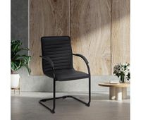 lote de 2 sillas de visita tira imitacion cuero simil cuero negronegro 60x56x95 cm