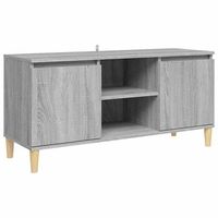 mesita de noche patas madera maciza gris sonoma 1035x35x50 cm vidaxl