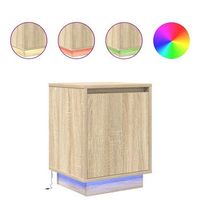 juego de mesitas de noche - mesillas de noche con luces led roble sonoma 38x34x50 cm mc7144