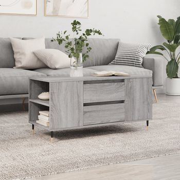 Mesa De Centro，mesa Auxiliar，mesa De Café Madera De Ingeniería Gris Sonoma 102x44,5x50 Cm Cfw774310