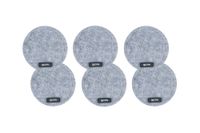 posavasos redondo - 6 piezas -  fieltro reciclado gris
