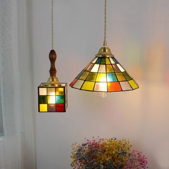 Luces colgantes de cristal Retro, lámparas de dormitorio, lámpara de techo de iluminación clásica para cafetería, comedor y hogar lamparas para techo plafon led de techo plafon led de techo hogar y