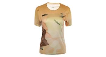 Maillot de manga corta para mujer hoka les templiers performance amarillo