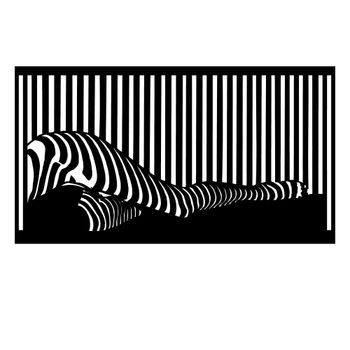 Decoración Pared De Metal Woman 3 Negro 38x69 Cm
