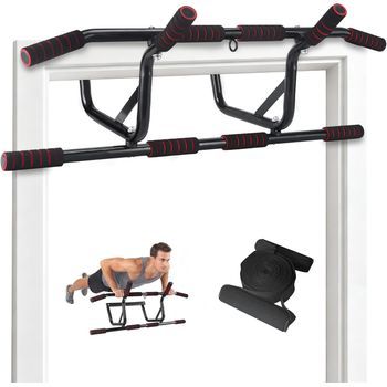 Barra Per Trazioni Nettlife Con Telaio Per Porta - Appesa Senza Viti - Barra Per Trazioni Con Maniglie Imbottite Antiscivolo - 80-90 Cm
