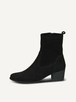 caprice bootie black made of leather and synthetic with block heel size 42