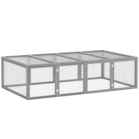 pawhut cobertizo para mascotas parque de juegos para mascotas recinto al aire libre jaula para mascotas con puerta cobertizo para cobayas parque de juegos al aire libre casa para mascotas de madera de pino 181 x 100 x 48 cm gris