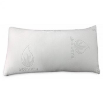 Almohada EasySpeed de Aloe Vera 70/ 80 / 90 cm, Fibra Sintética Esterilizada, Transpirable, Lavable y de Firmeza Media, Ideal para Todas las Posturas, Forma Ergonómica, Color Blanco