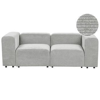Moderno Sofá Modular 2 Plazas Conjunto De Sala De Estar Tapicería De Pana Gris Falsterbo