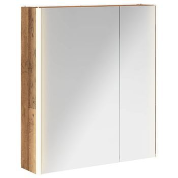 Armario Con Espejo De Baño Madera Vieja 63,5 X 15,5 X 70 Cm Vidaxl