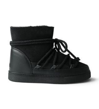 Inuikii para mujer. 1001.003.0122 Botas de Piel Classic negro (39), Plano, Cordones, Casual