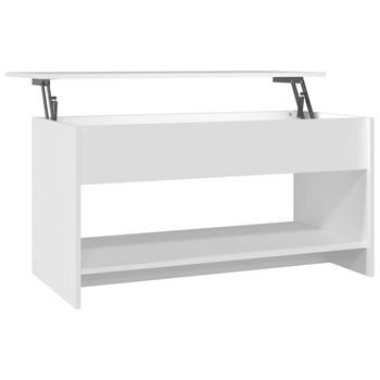 Mesa De Centro Madera De Ingeniería Blanco 102x50x52,5 Cm Vidaxl