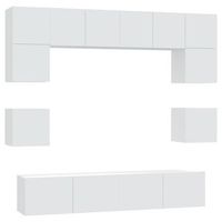 set de muebles para tv 8 piezas madera contrachapada blanco vidaxl