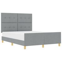 estructura de cama con cabecera gris claro 160 x 200 cm tela vidaxl