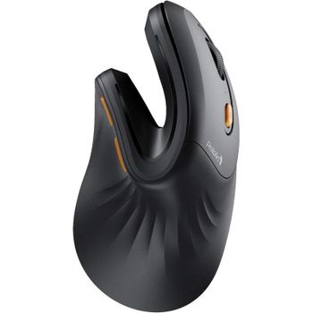 Protoarc Em11 Nl Ratón Ergonómico Vertical Inalámbrico Color Negro Y Naranja