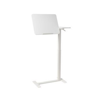 Escritorio De Altura Regulable Manual Para Ordenador Portátil Oficina Moderna 70 X 40 Cm Soporte De Acero Blanco Schola