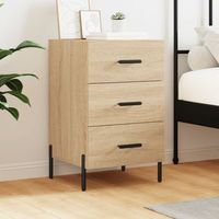 mesita de noche  mesa auxiliar  mesilla madera de ingenieria roble sonoma 40x40x66 cm cfw48296