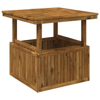 Mesa De Café De Jardín De Madera De Acacia Altura Ajustable Vidaxl