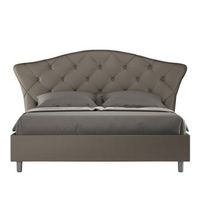 cama sin somier acolchada 160x210 cuero sintetico capuchino langre