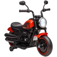 homcom moto electrica para ninos 3 kmh 6v con faro led 2 ruedas de entrenamiento de 18 a 36 meses con motor potente rojo