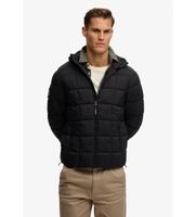 superdry para hombre m5012340a chaqueta box quilt fuji lite negro xl casual nylon reciclado