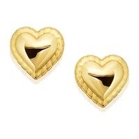 9ct gold heart earrings - 6mm - g0125