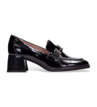 Hispanitas para mujer. HI243590 Zapatos de tacón de piel tiras negro (36), 3 a 5cm, Ninguno, Casual