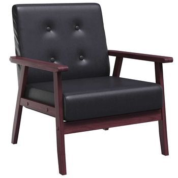 Sillón De Salón | Silla | Sillón De Cuero Sintético Negro