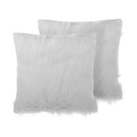 conjunto de cojines decorativos de pelo sintetico shaggy 45 x 45 cm accesorio de casa moderno beige daisy