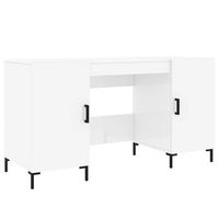 escritorio madera contrachapada blanco brillante 140x50x75 cm